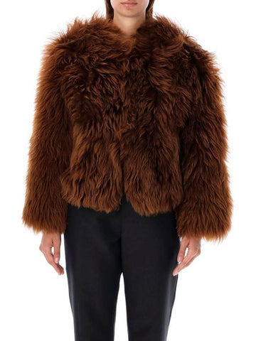 Tom Ford Cropped Curly Shearling Jacket - TOM FORD - BALAAN 1