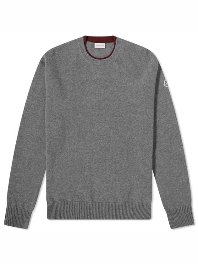 9C00015 M1213 986 Arm Logo Cashmere Knit Charcoal Men’s Knit TLS - MONCLER - BALAAN 1