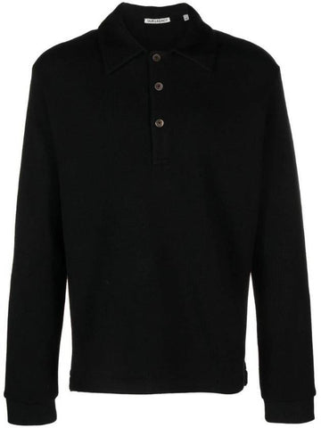 Ile Piquet Polo Knit Top Black - OUR LEGACY - BALAAN 1