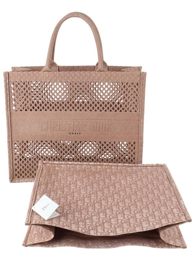 M1262UWRA Rose Pink Mesh Book Tote Bag Large 33865 - DIOR - BALAAN 8