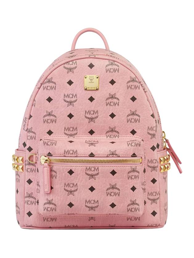 Stark Side Studs Small Visetos Backpack Pink - MCM - BALAAN 1