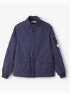 Men's Batavia Nylon Cotton Zip-Up Jacket Purple Blue - STONE ISLAND - BALAAN 2