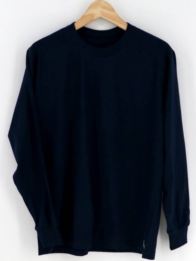 SPMRGOSN Unisex Basic Plain Round Long Sleeve Tee Navy - SUPENER - BALAAN 3