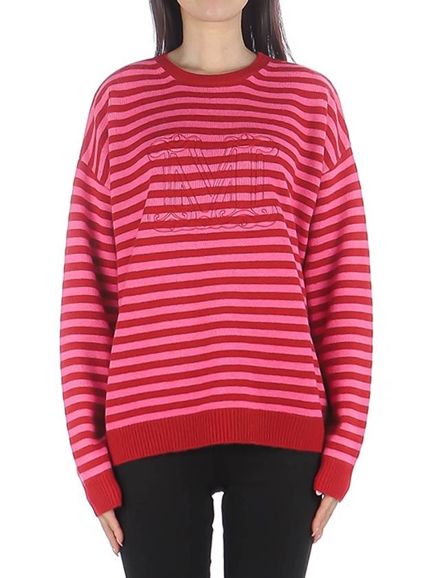 Aster Logo Cashmere Knit Top Red - MAX MARA - BALAAN.