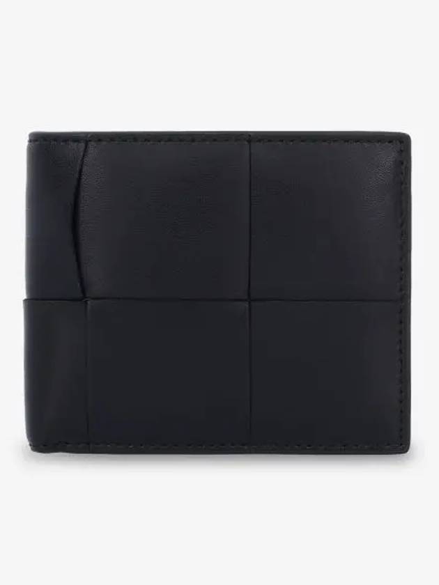 Men's Intrecciato Half Wallet Black - BOTTEGA VENETA - BALAAN 2