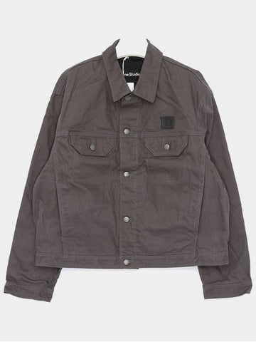 Face Canvas Jacket Grey - ACNE STUDIOS - BALAAN 1