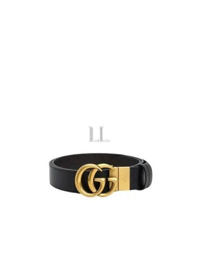 Double G Buckle Reversible Leather Belt Black - GUCCI - BALAAN 2