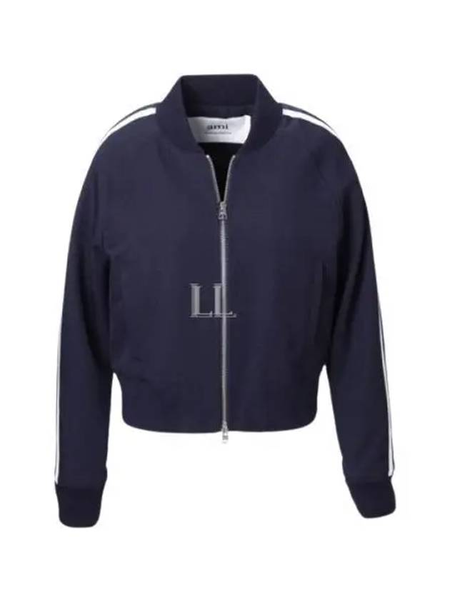 Zip-Up Bomber Jacket Navy - AMI - BALAAN 2