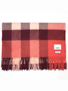 Large Check Cashmere Muffler Red - BURBERRY - BALAAN.