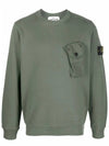 Men's Wappen Patch Pocket Sweatshirt Green - STONE ISLAND - BALAAN 3