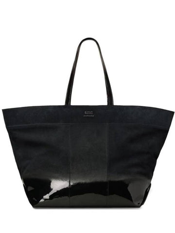 E W Maxi Leather Tote Bag E24ULL505AL0060 - AMI - BALAAN 1