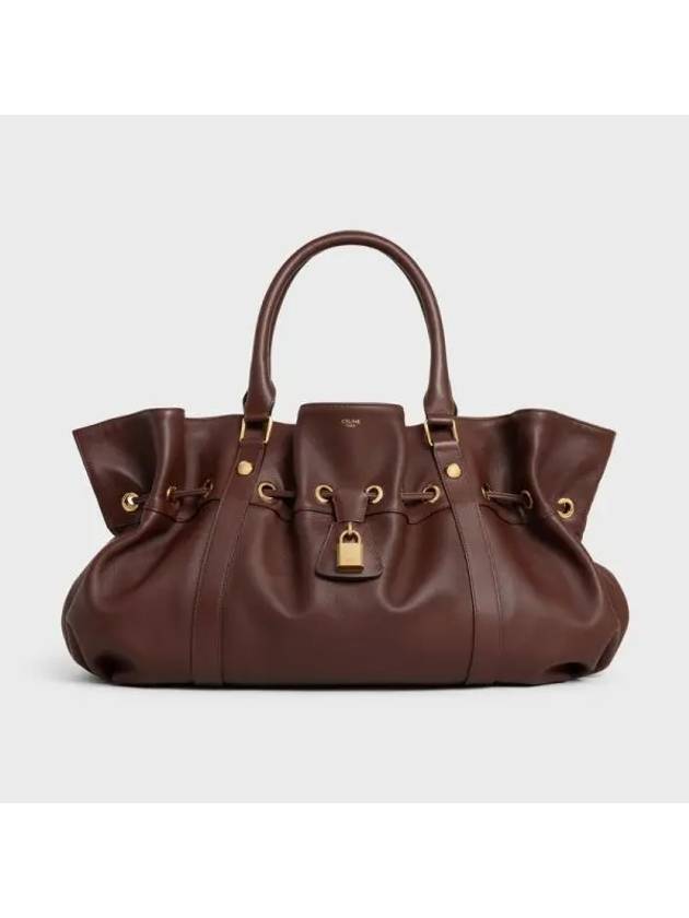 Medium Abbey Supple Calfskin Tote Bag Chestnut - CELINE - BALAAN 1