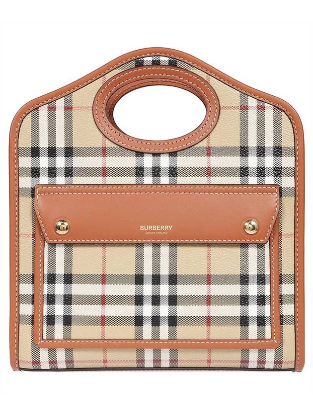 Check Mini Pocket Tote Bag Beige - BURBERRY - BALAAN 2