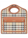 Check Mini Pocket Tote Bag Beige - BURBERRY - BALAAN 1