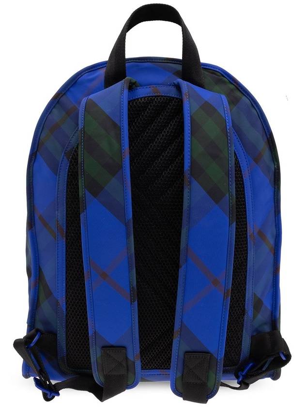 Shield Check Print Backpack Blue - BURBERRY - BALAAN 6