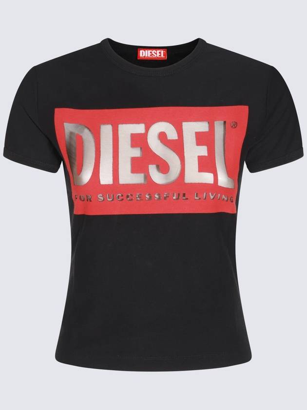 Diesel Black Cotton T-Shirt - DIESEL - BALAAN 1