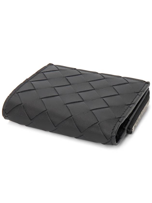 Intrecciato Bifold Calfskin Half Wallet Black - BOTTEGA VENETA - BALAAN 4