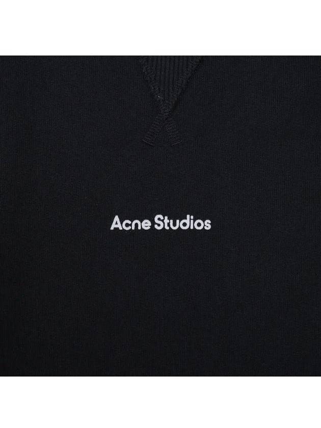 Logo Cropped Neck Oversized Fit Sweatshirt Black - ACNE STUDIOS - BALAAN 4