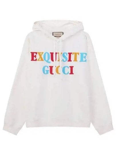 Logo Cotton Hoodie Off White - GUCCI - BALAAN 2