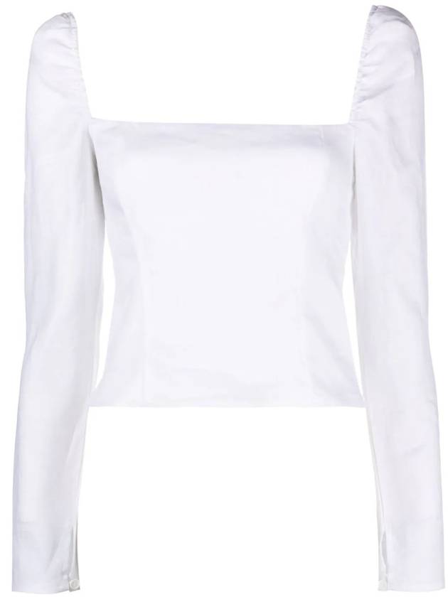 Smoke panel linen blouse white - REFORMATION - BALAAN 1