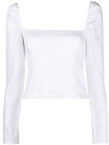 Smoke panel linen blouse white - REFORMATION - BALAAN 1