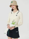 Rayon collar neck half zip-up ribbed knit IVORY - MONBIRDIE GOLF - BALAAN 6