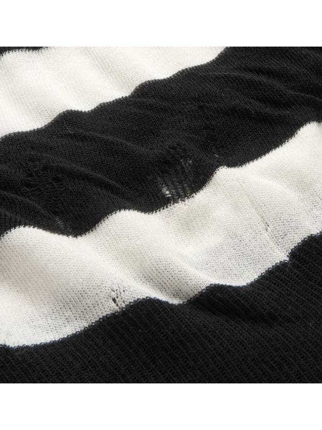 Junya Watanabe COMME DES CARCON Black & White Distressed Pullover - COMME DES GARCONS - BALAAN 7