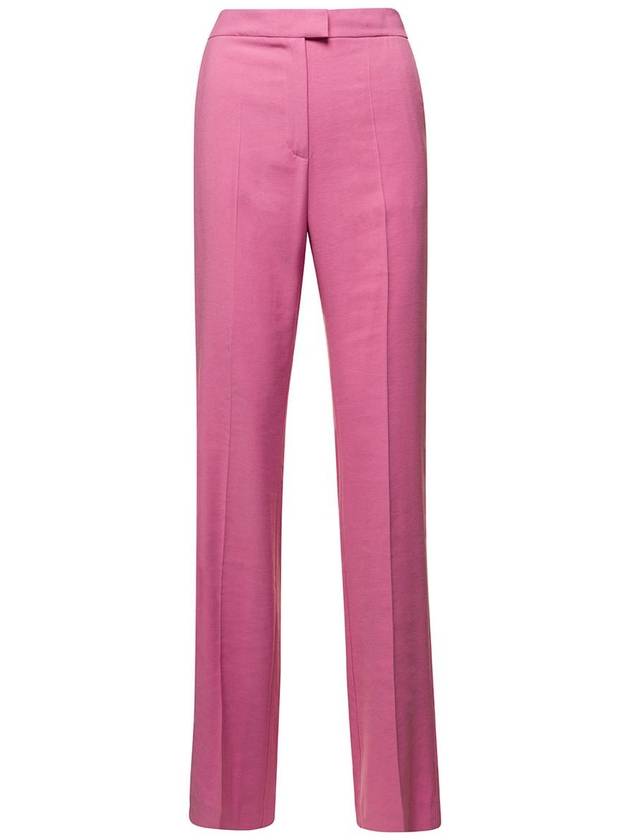 Pink Straight Trousers Galdys In Viscose Woman - ANDAMANE - BALAAN 1