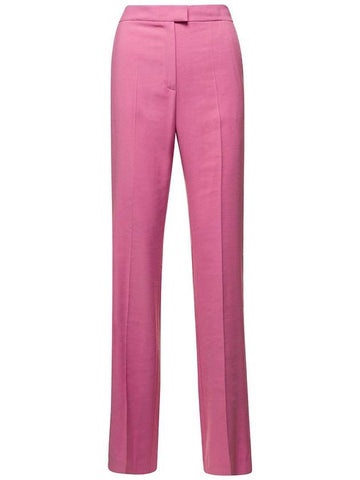 Pink Straight Trousers Galdys In Viscose Woman - ANDAMANE - BALAAN 1