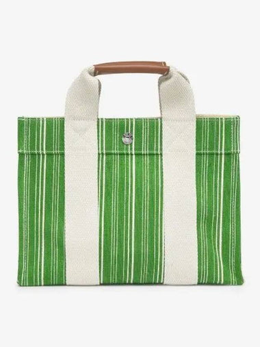 Small striped linen tote bag green TOTESFGREEN - RUE DE VERNEUIL - BALAAN 1