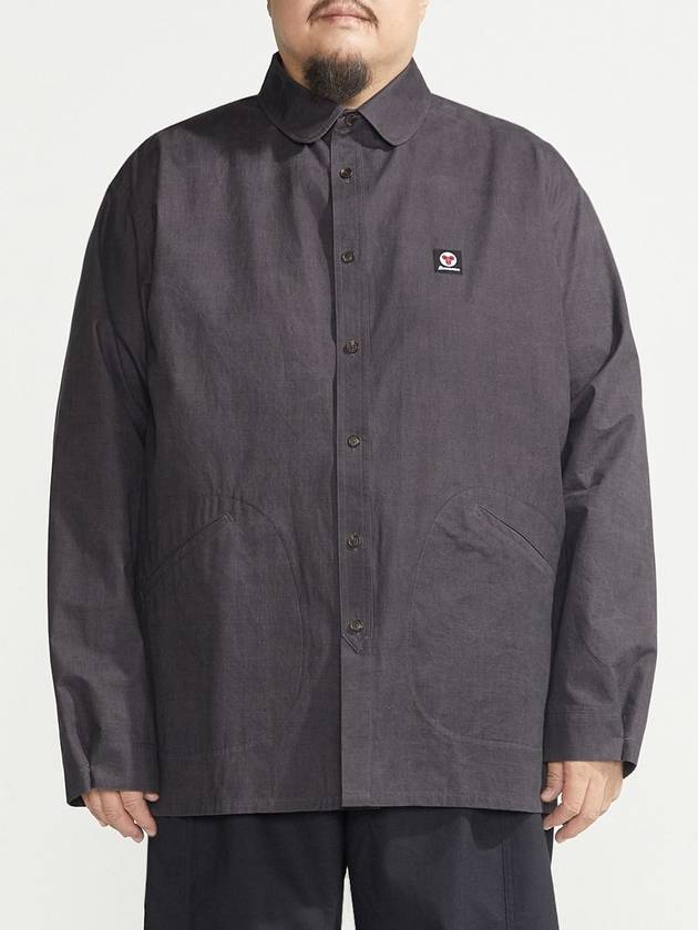 Side pocket washed shirt charcoal - BOOVOOM - BALAAN 5