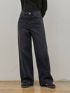 Denim wide straight pants washed black - RYUL+WAI: - BALAAN 1