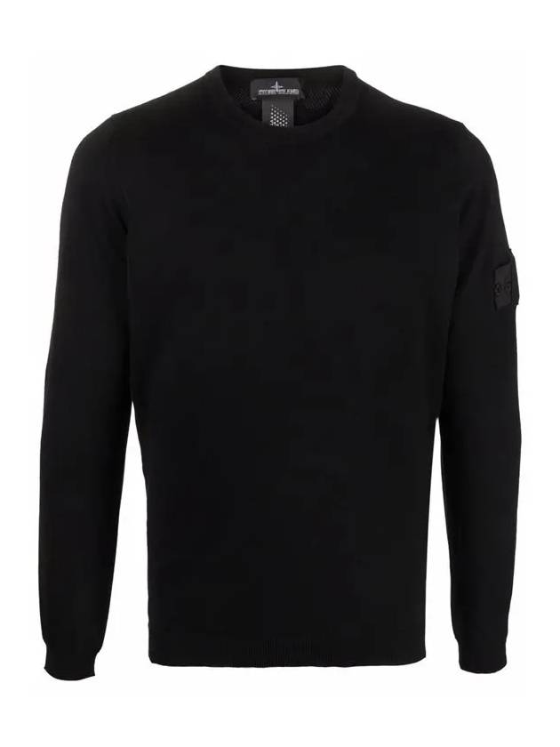 Men's Shadow Lens Wappen Knit Top Black - STONE ISLAND - BALAAN 2