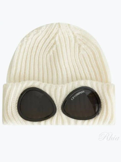 Extra Fine Merino Wool Goggle Beanie White - CP COMPANY - BALAAN 2