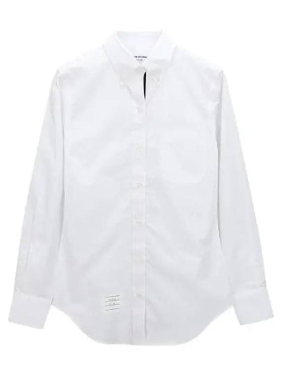 Logo Patch Cotton Shirt White - THOM BROWNE - BALAAN 2