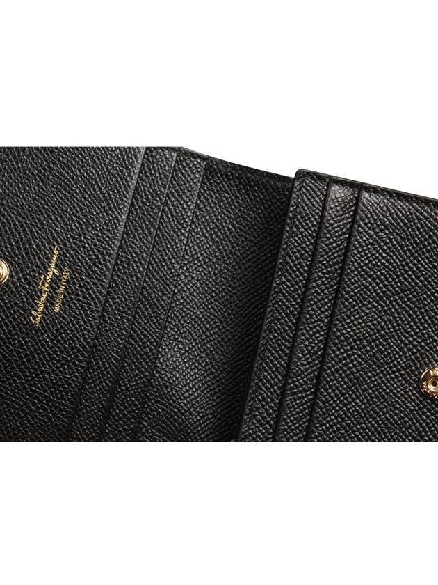 Vara Bow Gloss Flap Half Wallet Black - SALVATORE FERRAGAMO - BALAAN 9