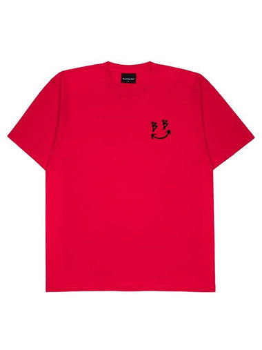 Classic Smile Logo T Shirt Red - BLACKBLOND - BALAAN 1