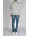 Classic Loopback Terry Tonal 4-Bar Relaxed Fit Crewneck Sweatshirt Pale Grey - THOM BROWNE - BALAAN 7