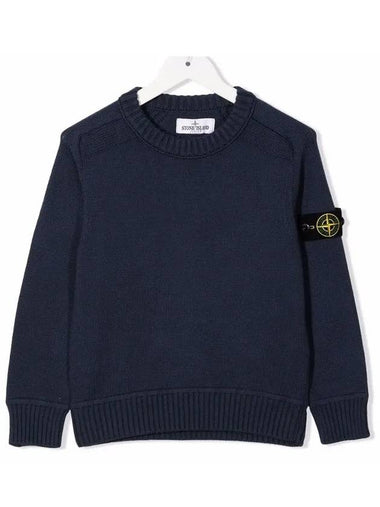 Kids Waffen Crew Neck Knit Navy 7516515A2 V0020 - STONE ISLAND - BALAAN 1