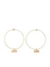 Logo Decorated Push Back Hoop Earrings Gold - MAISON MARGIELA - BALAAN 2