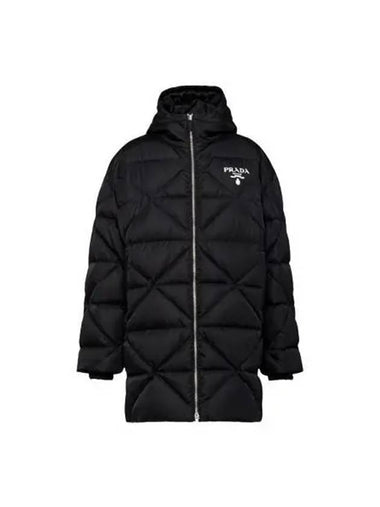 Logo Quilted Long Padding Down Black SGC042 1WQ8 270166 1038350 - PRADA - BALAAN 1