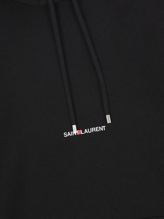 Signature Logo Hooded Top Black - SAINT LAURENT - BALAAN 4