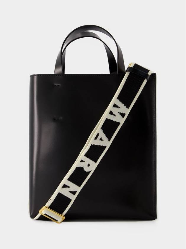 Museo Small Leather Tote Bag Black - MARNI - BALAAN 4