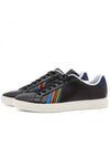 Rex Sports Striped Leather Low Top Sneakers Black - PAUL SMITH - BALAAN 1