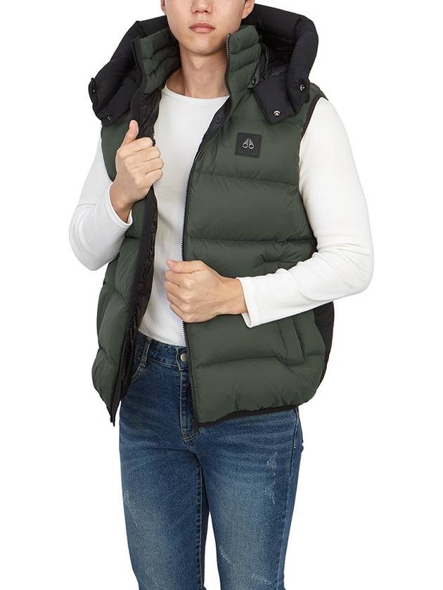 Logo Patch Hoodie Padding Vest Green - MOOSE KNUCKLES - BALAAN 9