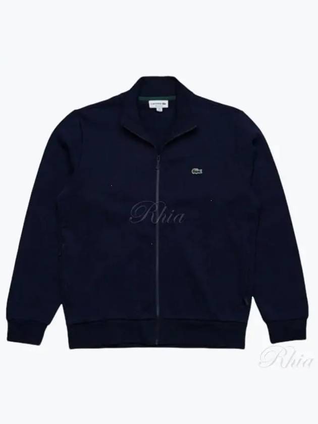 Regular Fit Brushed Fleece Zip-up Jacket Navy - LACOSTE - BALAAN 2