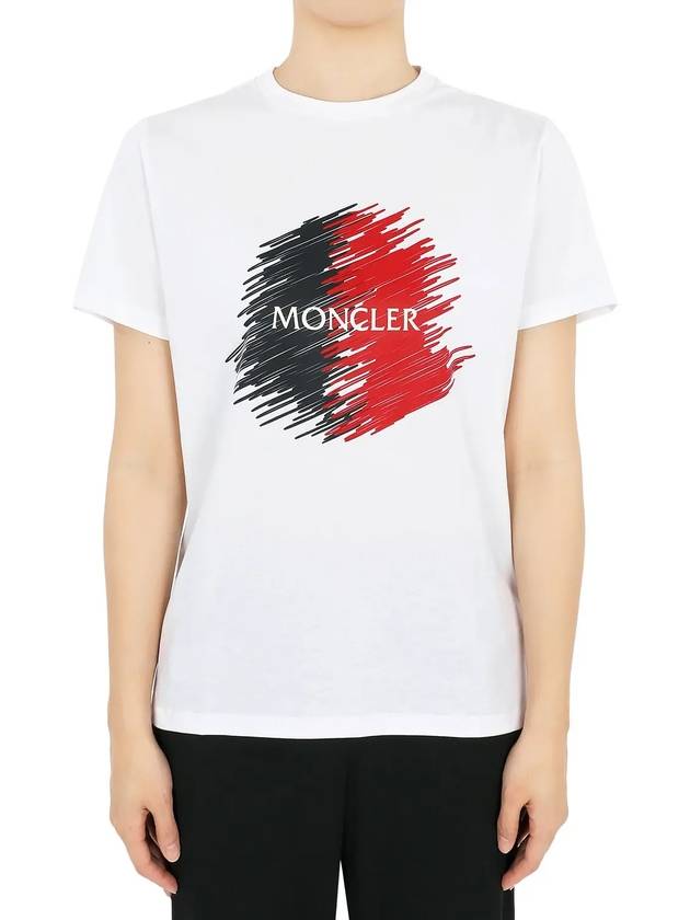 Kids Infant Scribble Logo Short Sleeve White 8C00022 89AFV 002 12 14A Adults can wear - MONCLER - BALAAN 3