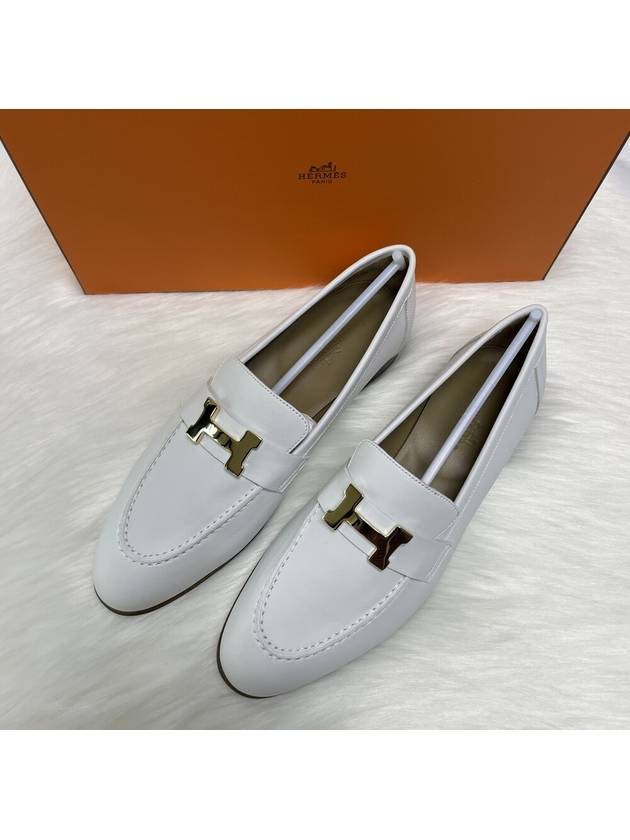 gold logo Paris loafers Blanc - HERMES - BALAAN 2