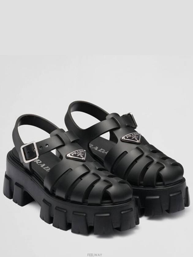 Monolith Rubber Sandals Black - PRADA - BALAAN 2