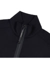 Diagonal Raised Fleece Quarter Zip-Up Sweatshirt Black - CP COMPANY - BALAAN 8